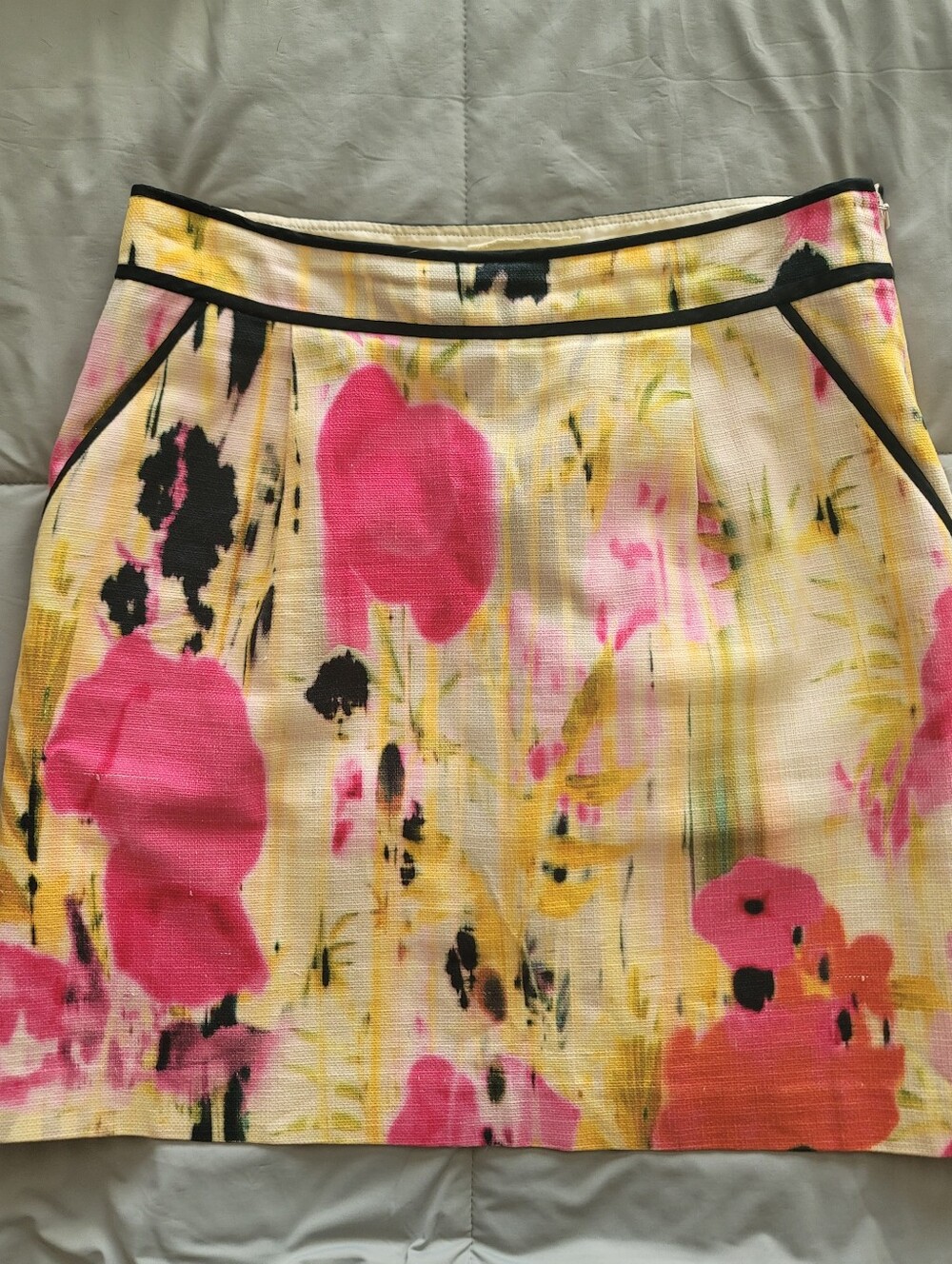 🌸Anthropologie Tabitha Rain Poppy Watercolor A‑Line Skirt – Size 8